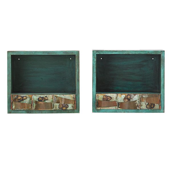 PAUL EVANS Pair of wall-mounting nightstands (1 of 5)