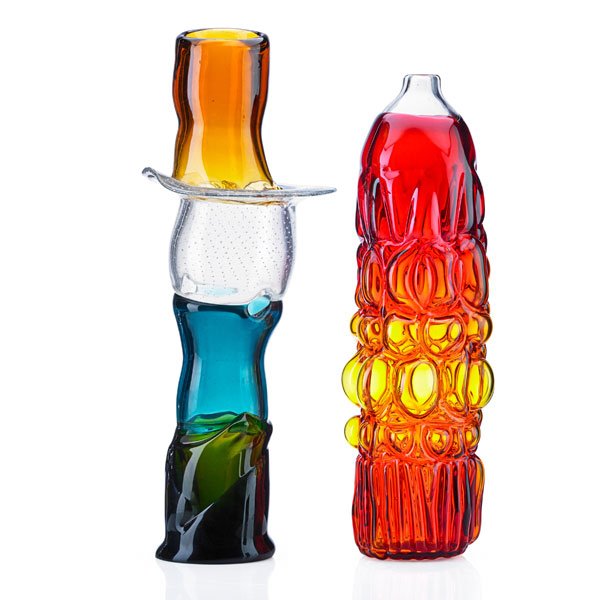 PAVEL HLAVA, ETC. Two glass vases (1 of 2)