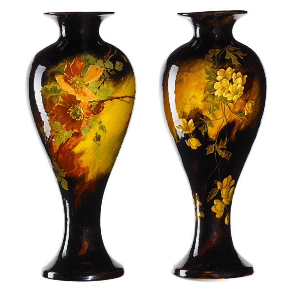 WELLER Two tall Aurelian vases (1 of 2)