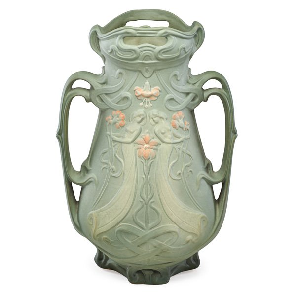 WELLER Large two-handled Matt Ware vase (1 of 5)
