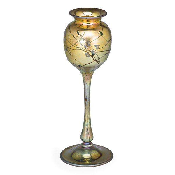 STEUBEN Gold Aurene millefiori vase (1 of 3)