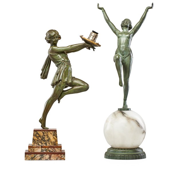 ART DECO Lamp base and lamp (1 of 2)