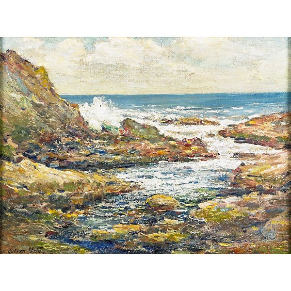 Cullen Yates (American, 1866-1945): Maine Seascape; Oil on canvas (framed); Signed; 12" x 16"; Provenance: Private Collection, Delaware