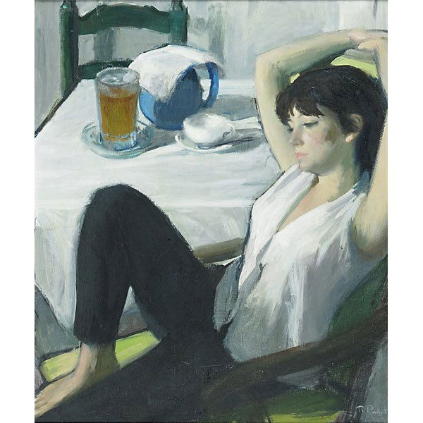 Ramn Pichot Soler (Spanish, 1924-1996): Composicin en gris; Oil on canvas (framed); Signed and titled; 28 3/4" x 23 3/4"; Provenance: Private Collection, California