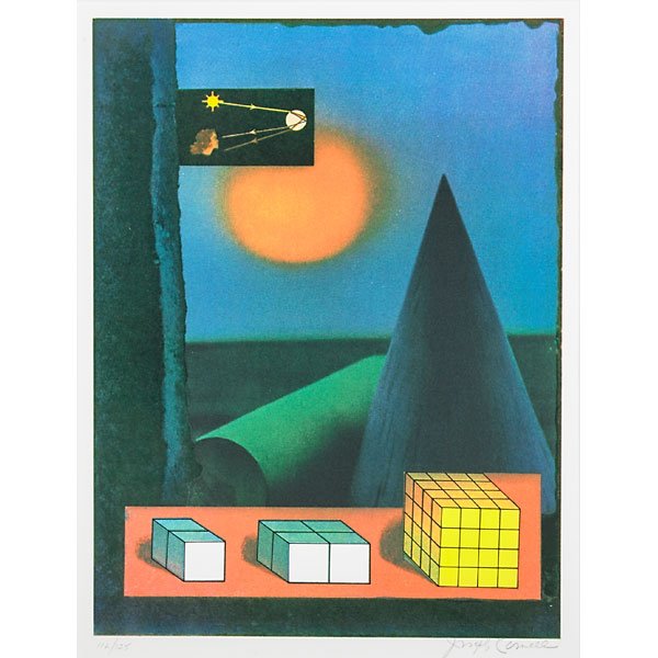 Joseph Cornell (American, 1903-1972): Untitled (How to Make a Rainbow), 1972; Screenprint in colors with varnished stencils (framed); Signed and numbered 112/125; 15 1/4" x 11 3/4" (sight); Publisher: Brooke Alexander, New York; Provenanc