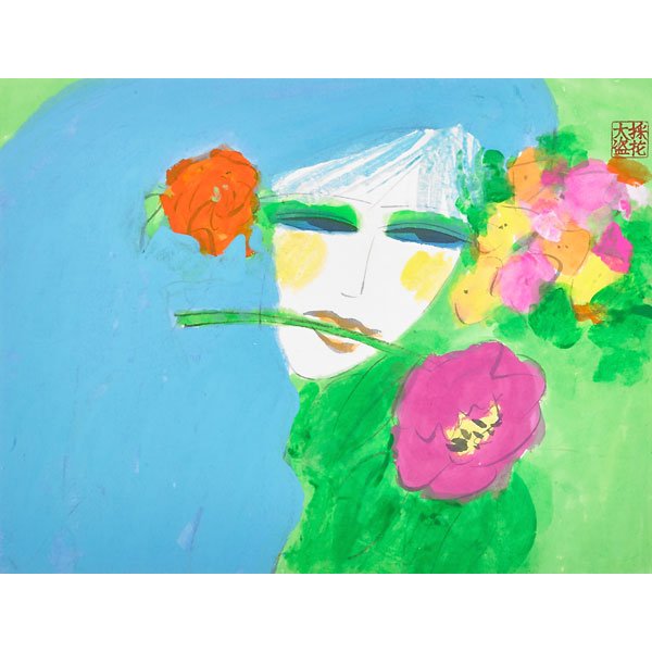 Walasse Ting (American/Chinese, 1929–2010): Untitled; Acrylic on paper (framed); Signed with artist's seal; 18" x 23 1/2" (sight); Provenance: Private Collection, Princeton