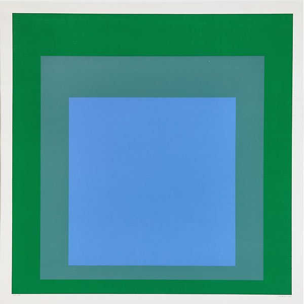 Josef Albers (American/German, 1888–1976): The Critic and Visual Arts, 1965; Screenprint on Rives BFK paper (framed); Signed, dated and numbered 24/100; 27" x 27" (sight); Publisher: Ives-Sillman, Inc., New Haven; Provenance: Private Collectio