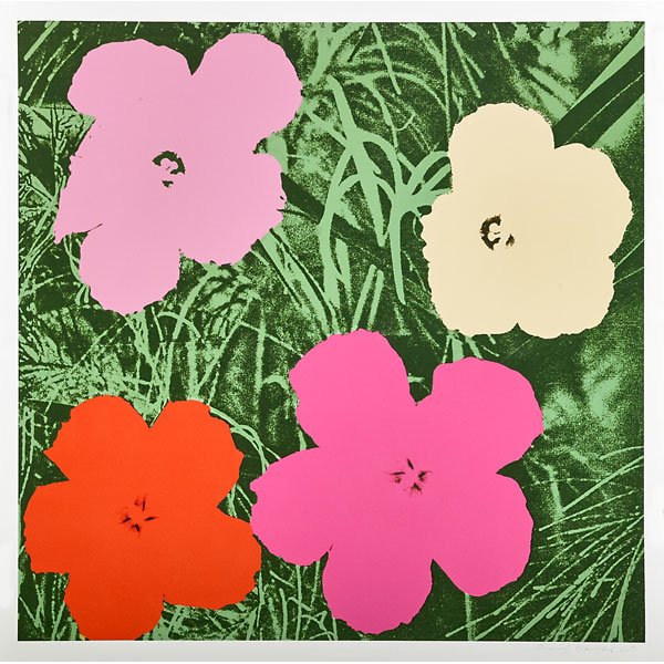Andy Warhol (American, 1928-1987): Flowers, 1964; Offset lithograph in colors on paper; Signed and dated 1965 in pencil; From an edition of approximately 300; 23" x 23" (sheet); Printer: Total Color, New York; Publisher: Leo Castelli G