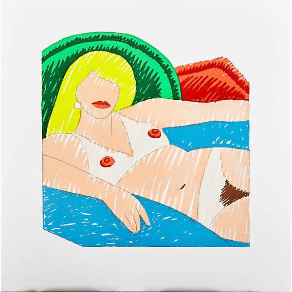 Tom Wesselmann (American, 1931–2004): Shiny Nude from Rubber Stamp Portfolio, 1977; Rubber stamp print; Edition 666/1000; 8" x 8" (sheet); Publisher: Parasol Press, Ltd., New York; Provenance: Private Collection; Note: In original paper e