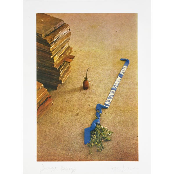 Joseph Beuys (German, 1921-1986): Viux Agnus Castus, 1973; Offset lithograph in colors (framed); Signed and numbered 772/1000; 23 5/8" x 17 1/4" (sheet); Provenance: Private Collection, Florida