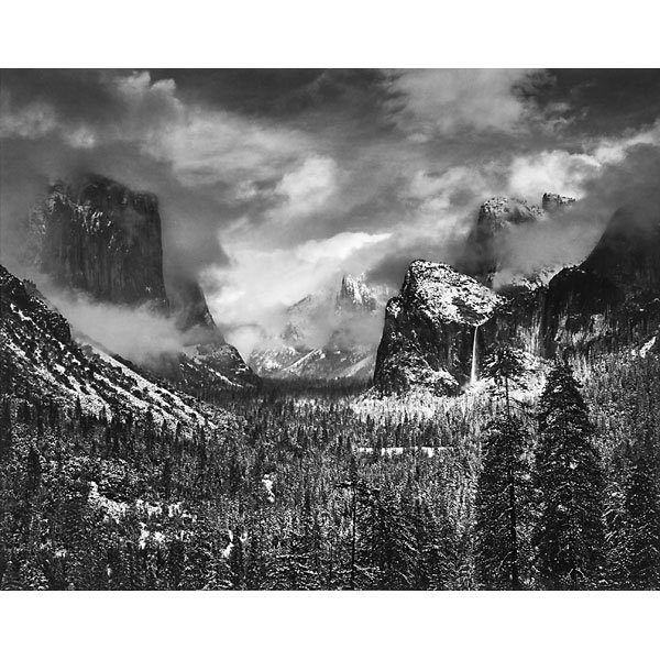 Ansel Adams (American, 1902-1984): Clearing Winter Storm, Yosemite National Park, California, 1944; Gelatin silver print dry-mounted to board (framed); Signed; 15 1/2" x 19 1/2" (image); 16 1/4" x 20 1/8" (sight); Publisher: Sierra Clu