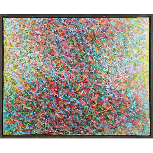 Leonard Nelson (American, 1912-1993): Untitled, 1991; Oil and acrylic on canvas (framed); Signed and dated; 16" x 20"; Provenance: Private Collection, Pennsylvania