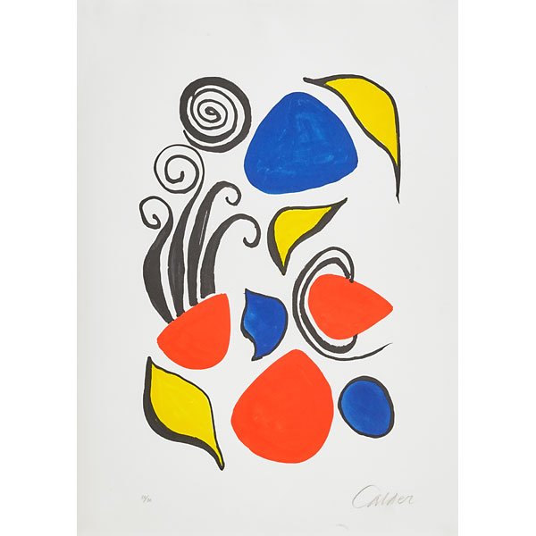 Alexander Calder (American, 1898-1976): Volute; Lithograph in colors (framed); Signed and numbered 56/90; 24"x 17 1/4" (sheet); Provenance: Private Collection, New York