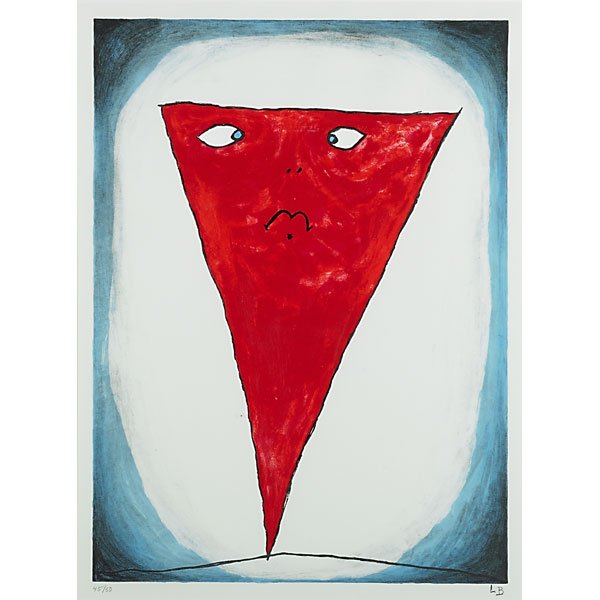 Louise Bourgeois (American/French, 1911-2010): The Guilty Girl is Fragile, 2000; Lithograph in colors with clear varnish and paint additions on paper (framed); Initialed and numbered 45/50; 24 5/8" x 18 3/8" (sight); Printer: SOLO Impression, New 