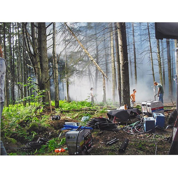 Gregory Crewdson (American, b. 1962): Production Still, Forest Gathering #1 from Beneath the Roses, 2003; Digital c-print (framed); Signed and dated; 12" x 16" (image); 14" x 18" (sheet); Provenance: Private Collection
