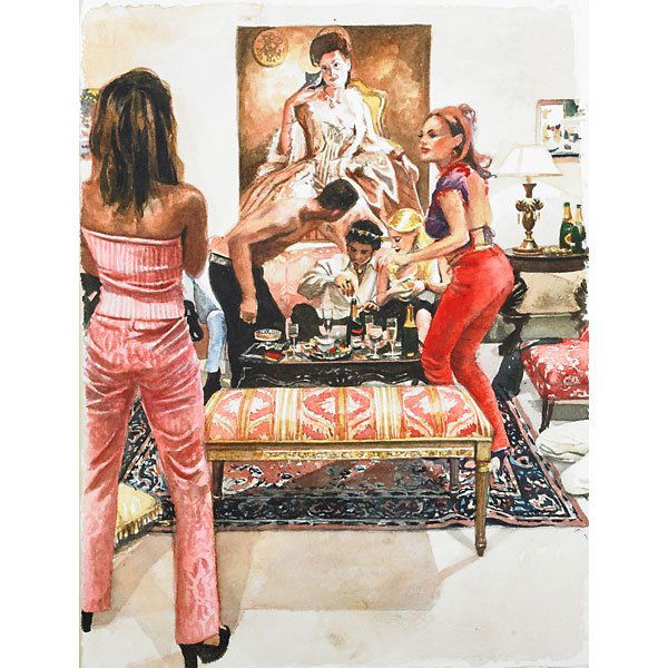 Delia Brown (American, b. 1969): Suite Life (Performance Still) #3, 2000; Watercolor on paper (framed); 14" x 10 1/2" (sheet); Provenance: Deitch Projects, New York (label on verso); Private Collection