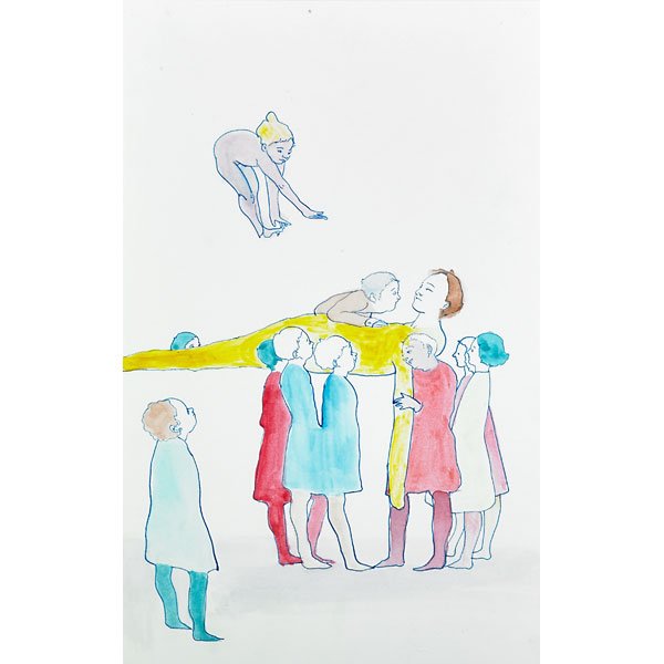 Dasha Shishkin (American/Russian, b. 1977): Untitled; Watercolor on paper, both sides (framed); 11" x 6 7/8" (sheet); Provenance: Grimm Rosenfeld Gallery, New York; Private Collection