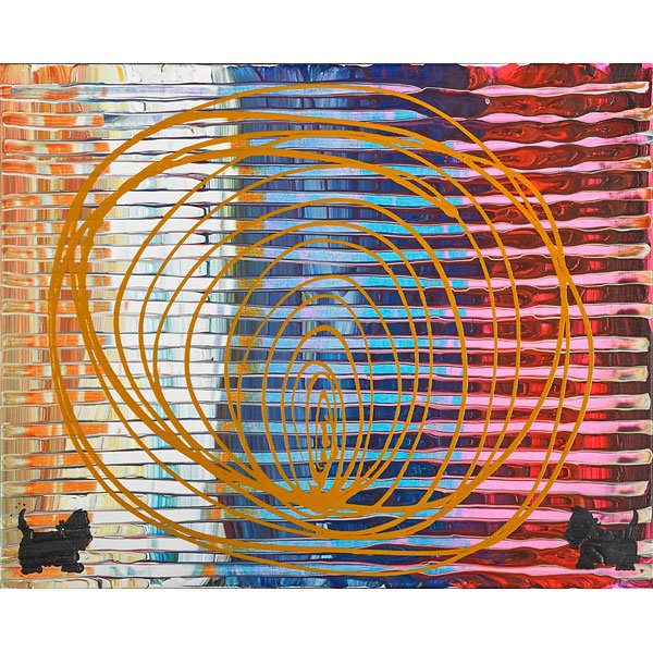 Katherine Bernhardt (American, b. 1975): Art Deco Scotsman, 2000; Acrylic on canvas; Signed, dated and titled; 24" x 30"; Provenance: Modern Culture at the Gershwin Hotel, New York; Private Collection