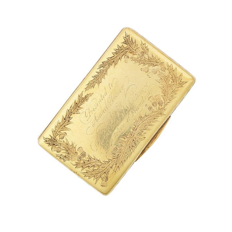 BURNS CLUB OF BALTIMORE GOLD SNUFF BOX (1 of 3)
