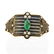 VICTORIAN ENAMELED 14K GOLD EMERALD DIAMOND HINGED CUFF
