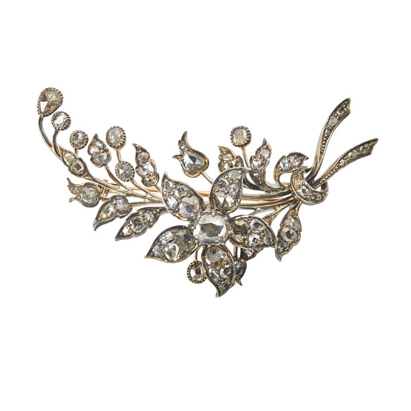 MID-VICTORIAN DIAMOND BOUQUET BROOCH (1 of 1)