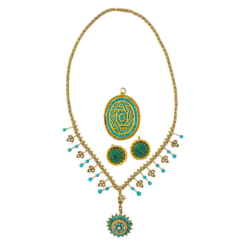 VICTORIAN PERSIAN TURQUOISE AND GOLD JEWELRY (1 of 1)