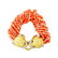 CORAL BEAD & YELLOW GOLD LION MASK TORSADE BRACELET