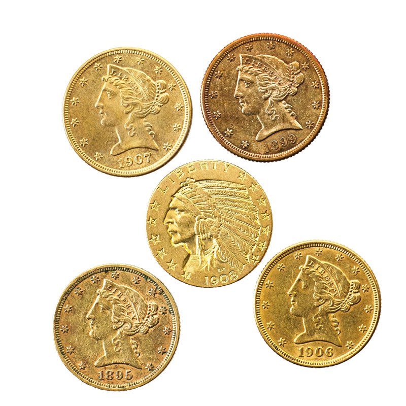 U.S. $5.00 GOLD COINS (1 of 2)