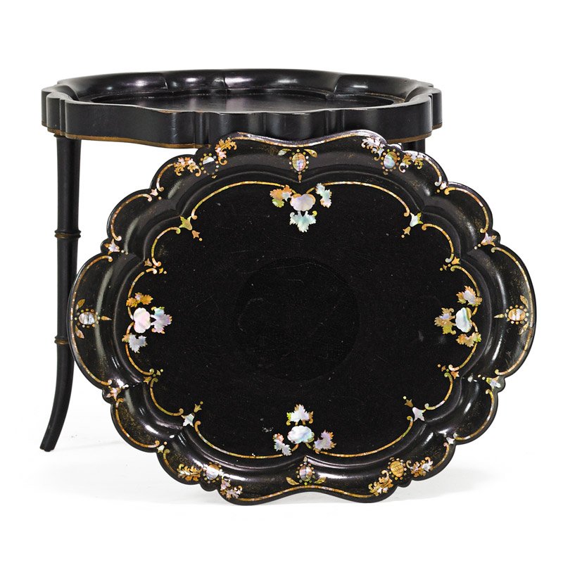 VICTORIAN PAPIER MACHE TRAY TABLE (1 of 2)