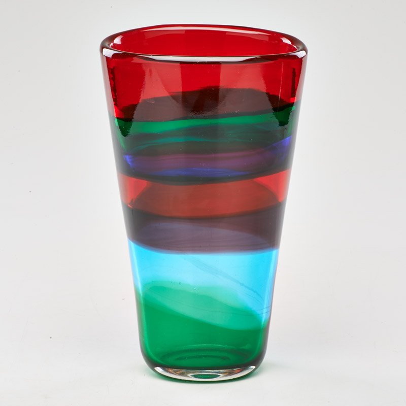 SWEDISH: Flaring glass vase; Unmarked; 13" x 8" x 5 1/2"