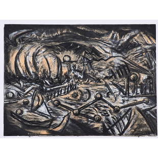 PETER BOOTH (Australian/British, b. 1940): Pastel on paper; "Dream," 1984 (unframed); Signed and dated to verso, titled; 22" x 29 3/4"