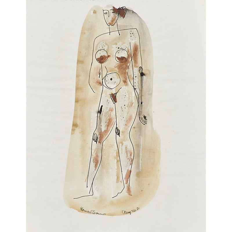 KONRAD CRAMER (American/German, 1888-1963): Three untitled works in watercolor and ink on paper (all unframed); All signed and dated 1951-1952; Largest: 12 3/8" x 9 3/8" (sheet); Provenance: Fletcher Gallery, Woodstock, NY; Collection of Willia