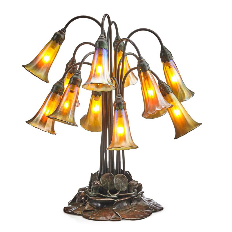 TIFFANY STUDIOS Twelve-light lily table lamp (1 of 5)