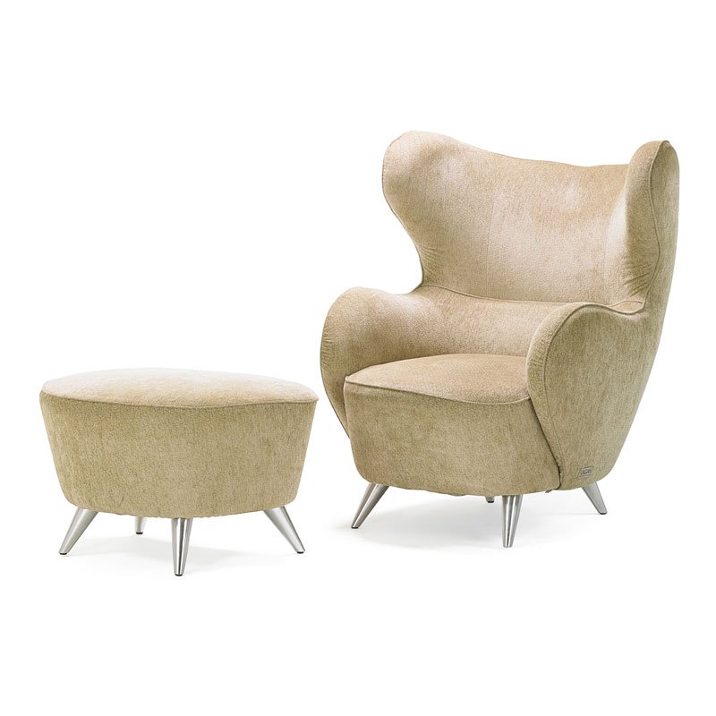 VLADIMIR KAGAN Wing chair and ottoman (1 of 8)