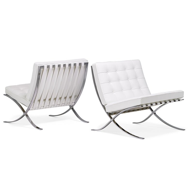 LUDWIG MIES VAN DER ROHE Pair of Barcelona chairs (1 of 3)