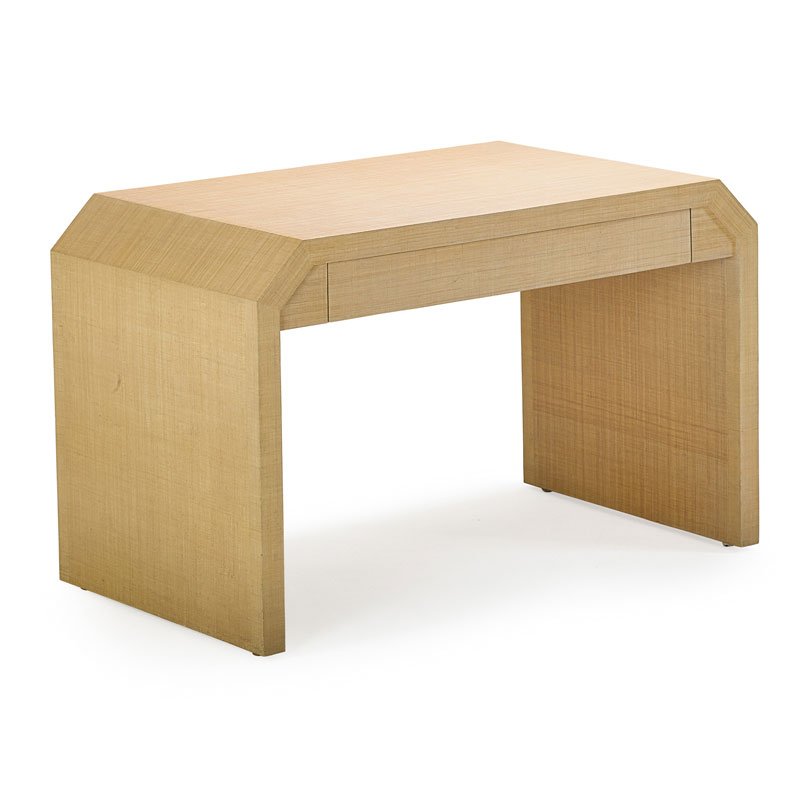 RON SEFF Desk: RON SEFF;Desk, New York, 2000s; English raffia; Unmarked; 30" x 48" x 28";