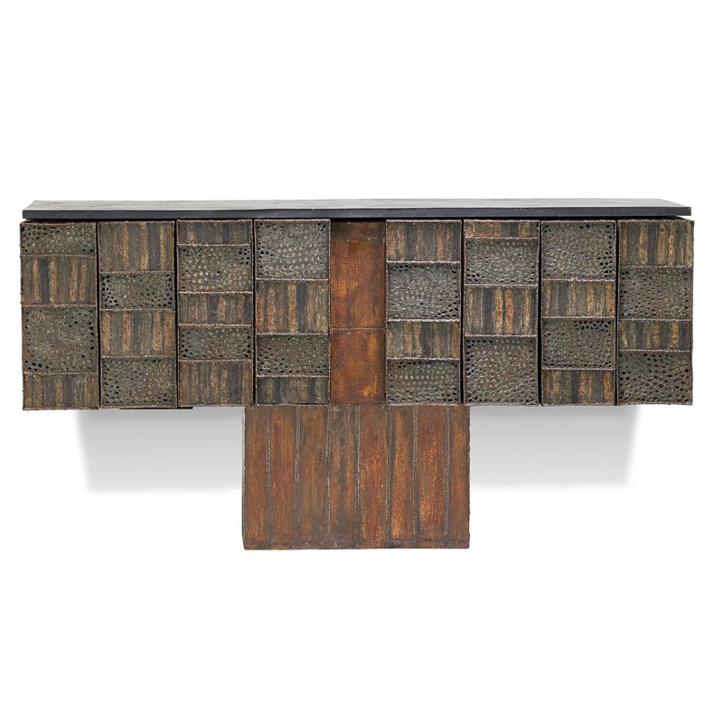 PAUL EVANS Important Pierced cabinet (1 of 8)