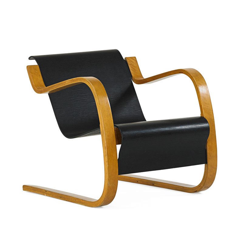 ALVAR AALTO; ARTEK Cantilever lounge chair (1 of 7)