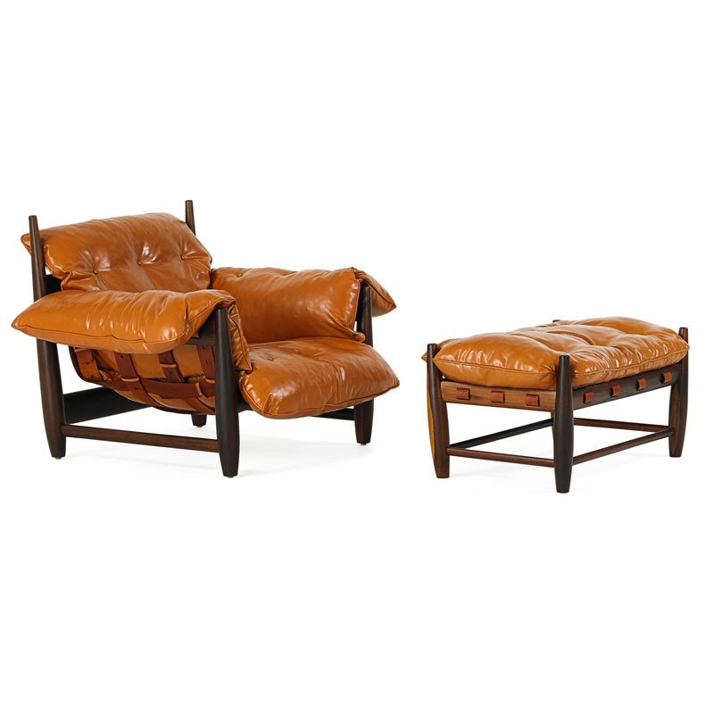 SERGIO RODRIGUES Lounge chair and ottoman (1 of 6)