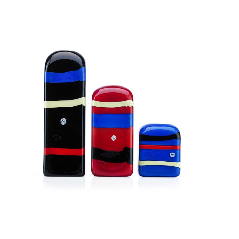 L. TAGLIAPIETRA; EFFETRE Three incalmo glass vases (1 of 3)