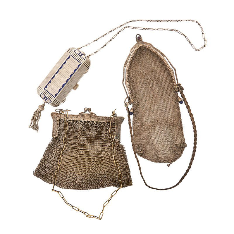 THREE SILVER TONE PURSES OR NECESSARIES (1 of 1)