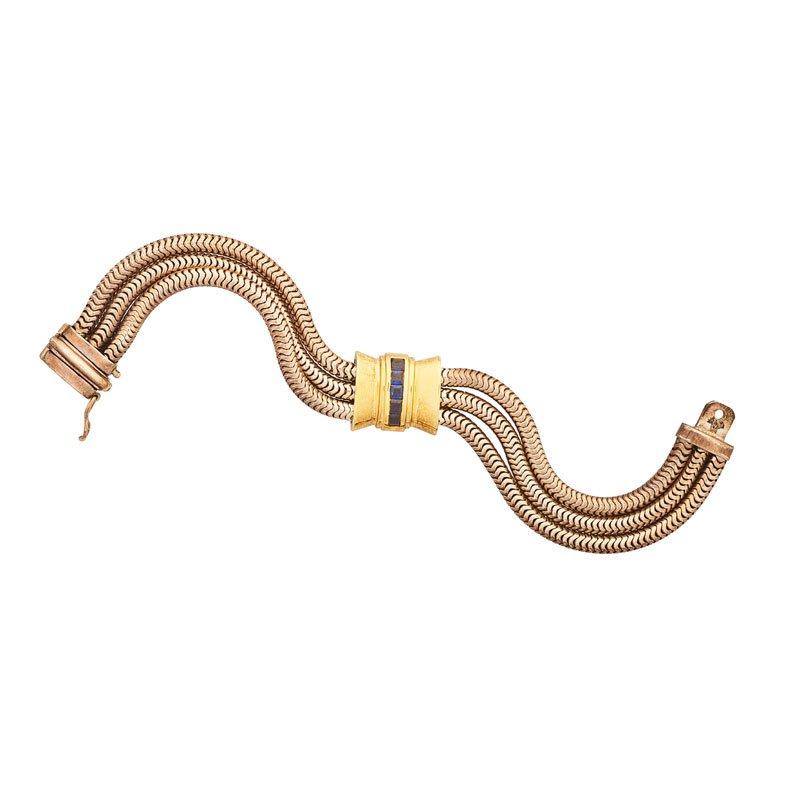 TIFFANY & CO. STERLING, GOLD & GEM-SET BRACELET (1 of 1)