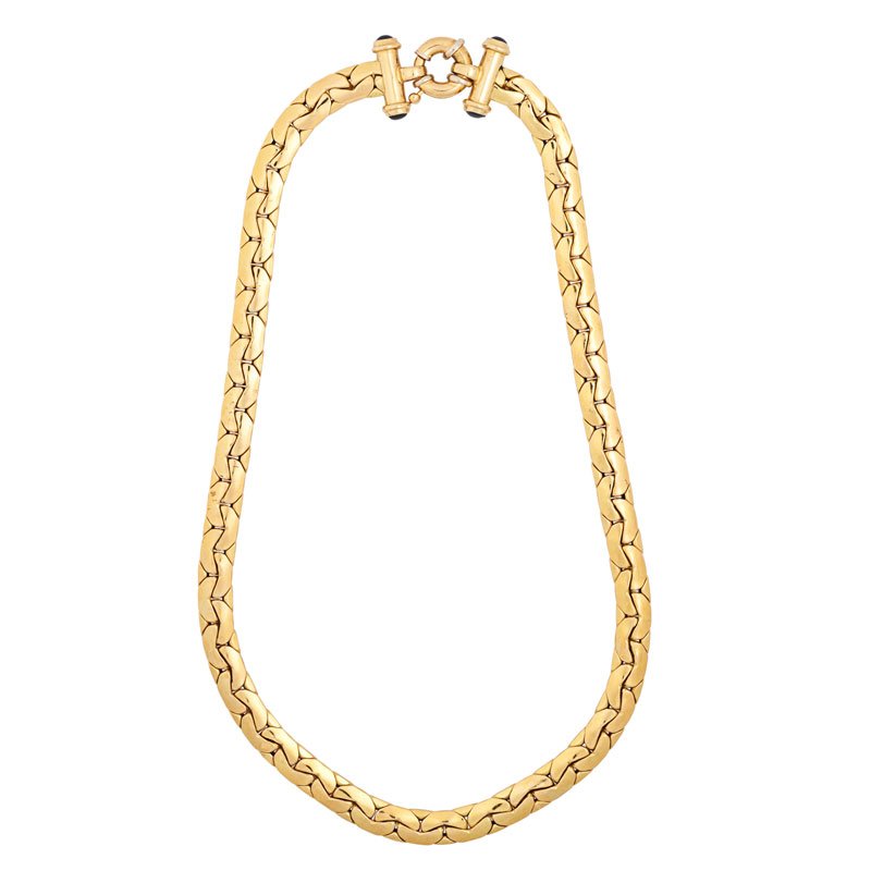 YELLOW GOLD CURBLINK NECKLACE (1 of 1)