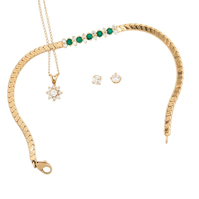 GROUP OF YELLOW GOLD DIAMOND OR GEM-SET JEWELRY (1 of 1)