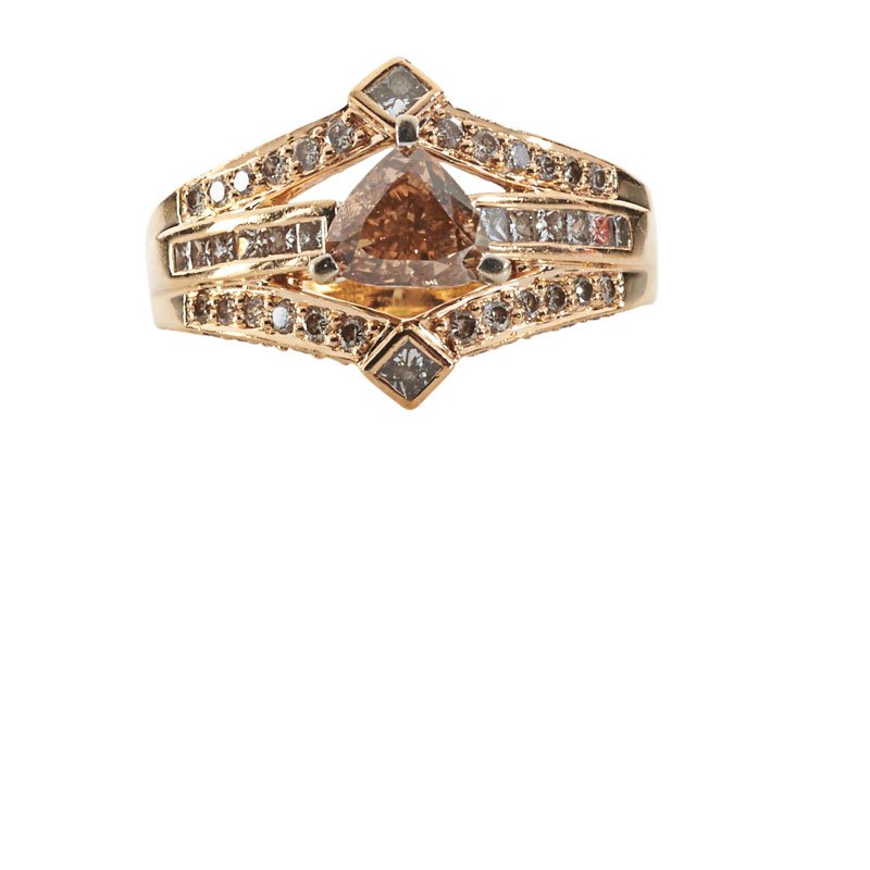 CHAMPAGNE DIAMOND & COLORLESS DIAMOND RING (1 of 1)