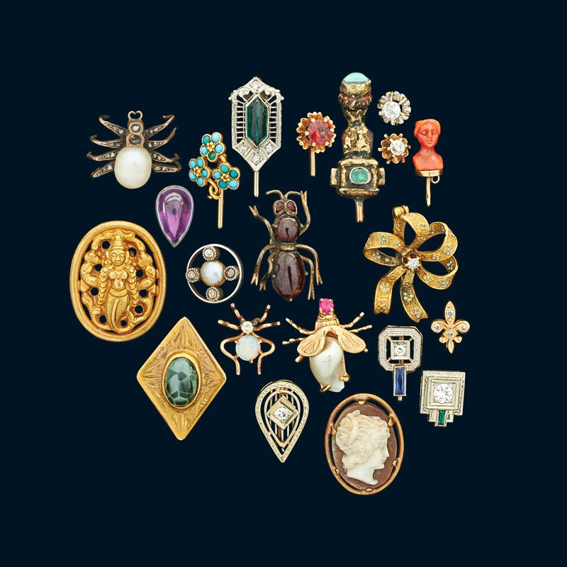 COLLECTION OF ASSORTED ANTIQUE STICKPINS (1 of 1)