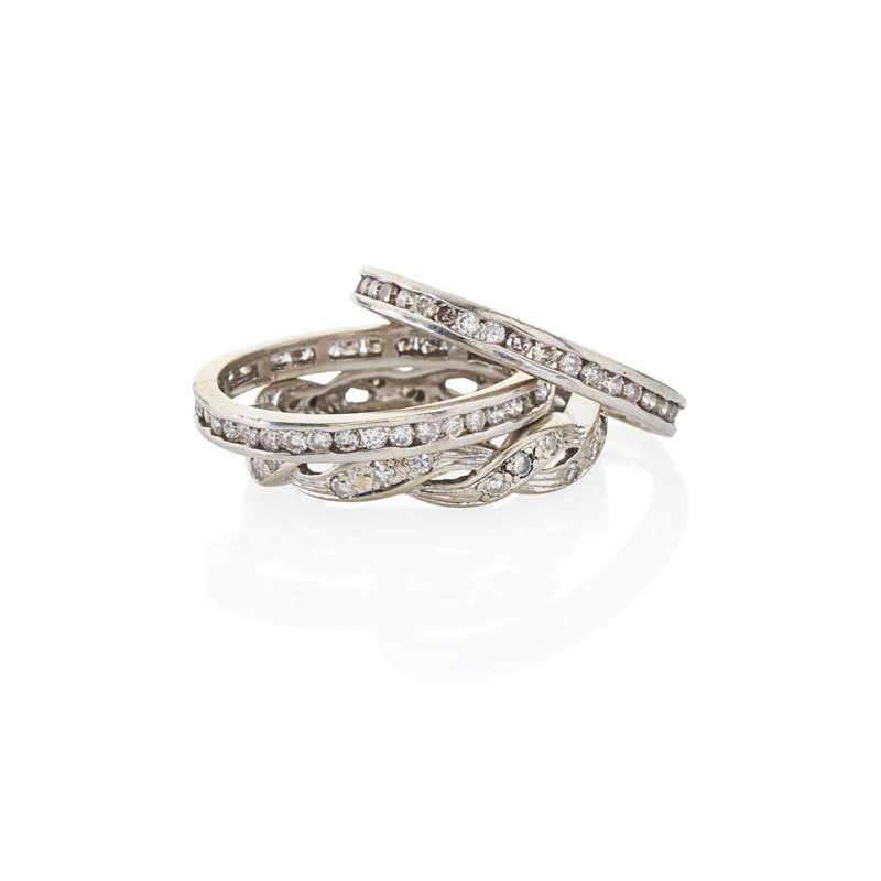 THREE DIAMOND & PLATINUM ETERNITY BANDS (1 of 1)