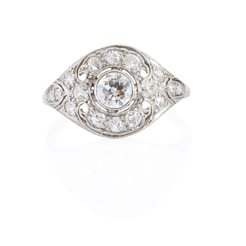 EDWARDIAN DIAMOND & PLATINUM RING (1 of 1)