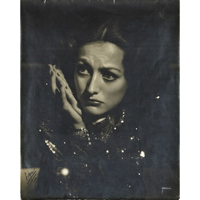 GEORGE HURRELL (American, 1904-1992): Two portraits of Joan Crawford; Gelatin silver prints (both unframed); Both with artist's stamp, one signed "Lynn," one dedicated "To such a grand person - Lynn, from a devoted Joan"; 19 3/4" x 15 3/4