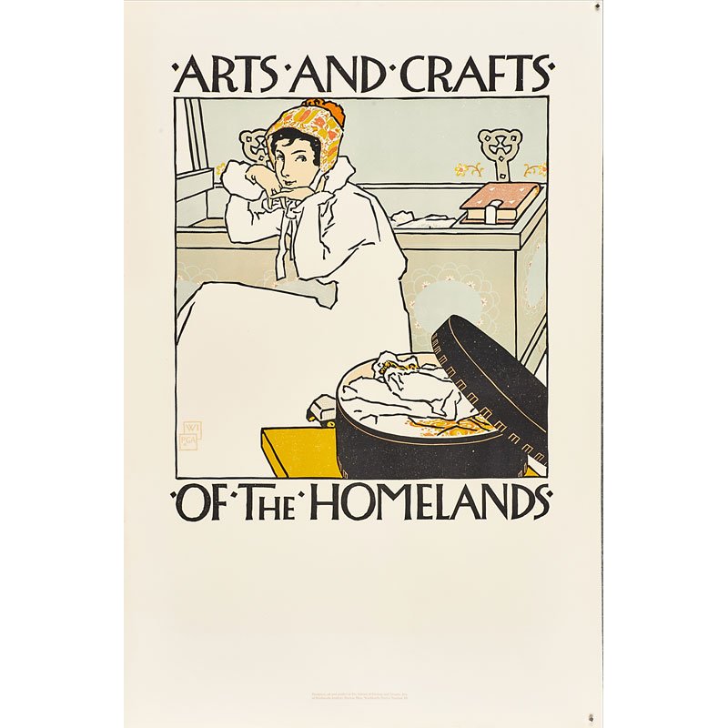 ARTS AND CRAFTS EXHIBITION POSTERS: Two posters: Arts and Crafts of the Homelands by Vojtech Preissig (Czechoslovakian 1873-1944) and an accompanying exhibition poster, each published by the Wentworth Institute, Boston, Massachusetts, c